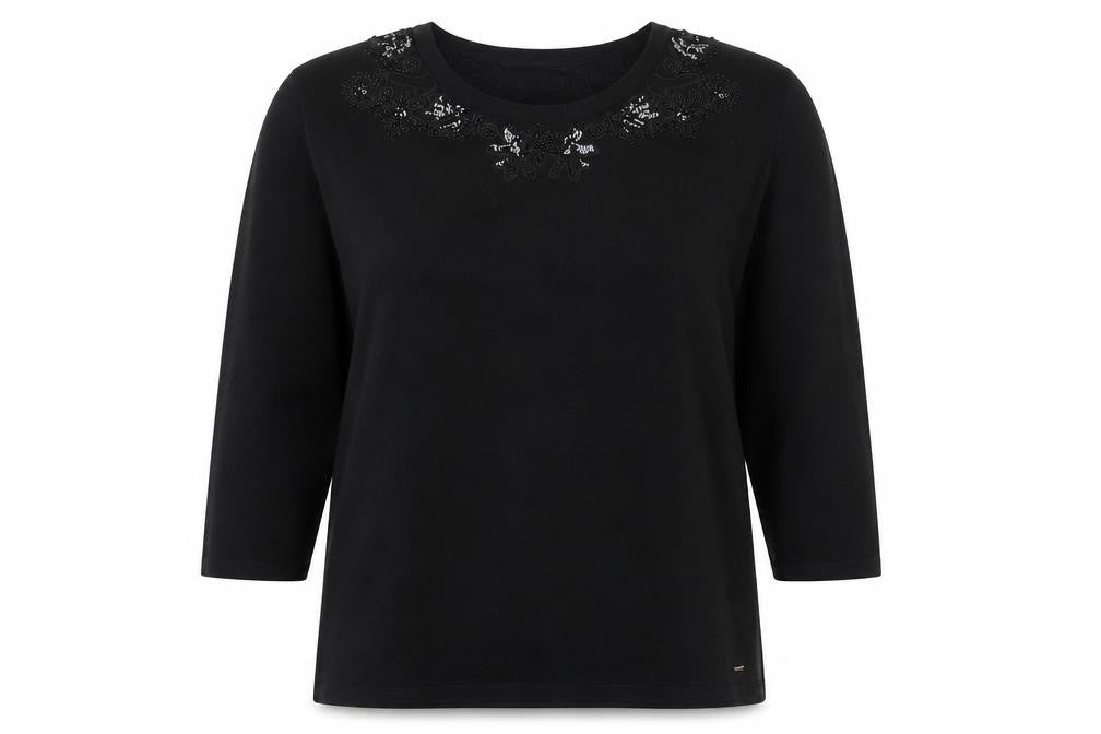Country Casuals Black Women's Pullover Jumper, Sequin Accent