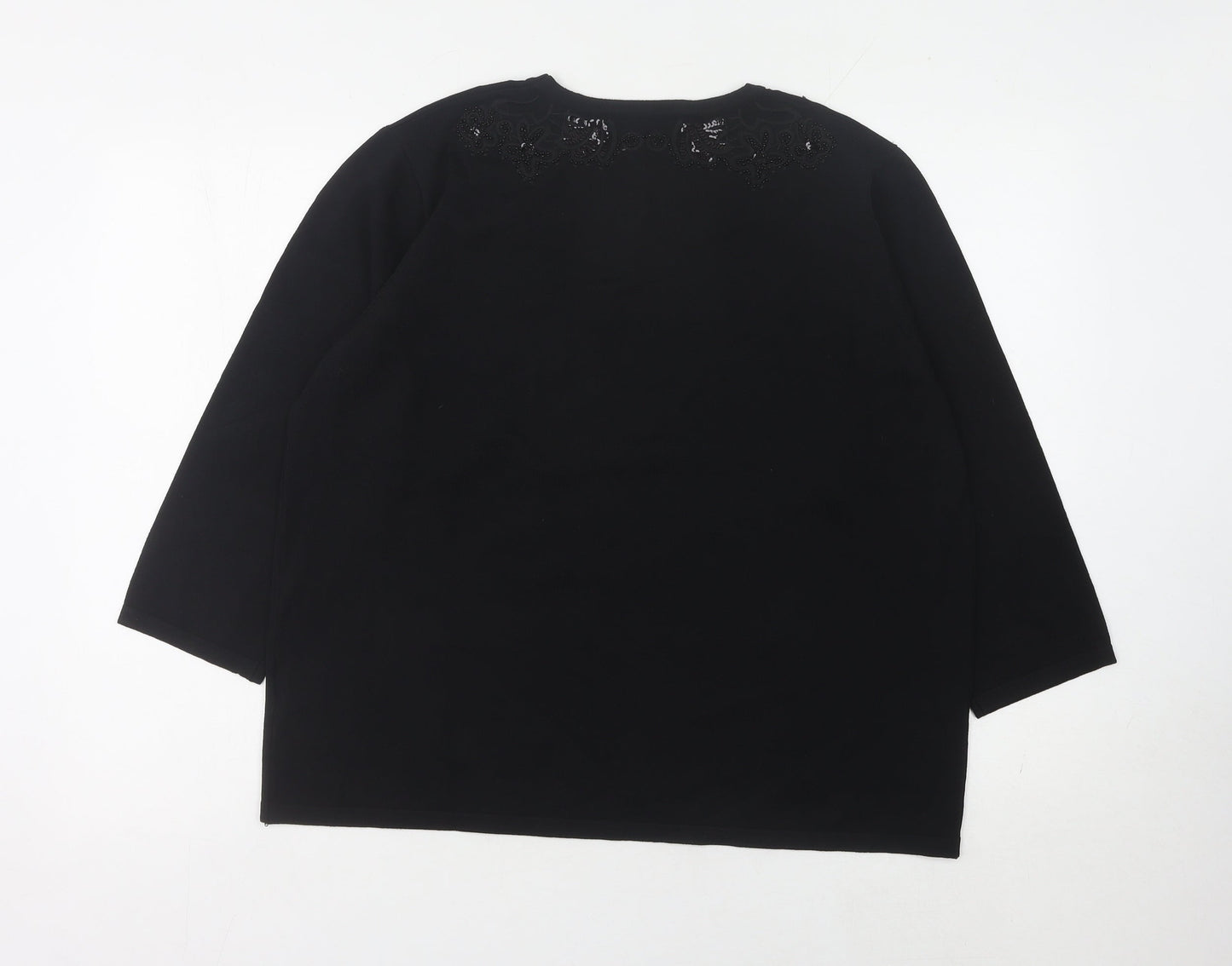 Country Casuals Black Women's Pullover Jumper, Sequin Accent