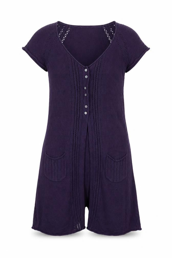 Women's Purple V-Neck Cardigan - Size 12