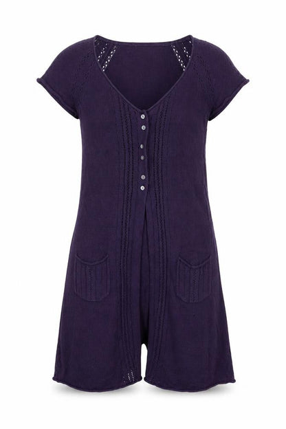 Front view of Women's Purple V-Neck Cardigan -, size 12