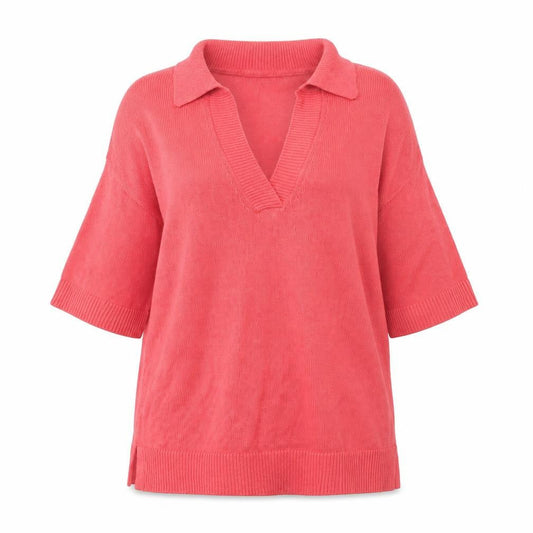Front view of Matalan Women's Pink V-Neck jumper M