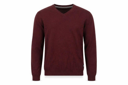 Front view of ESPRIT Men's Red V-Neck jumper -, size S