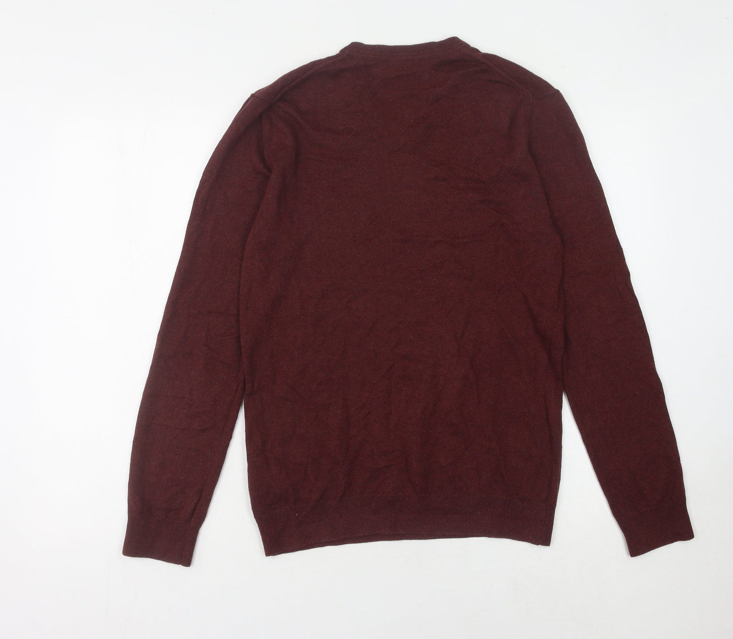 Esprit Men's Red V-Neck Pullover Jumper - Size S
