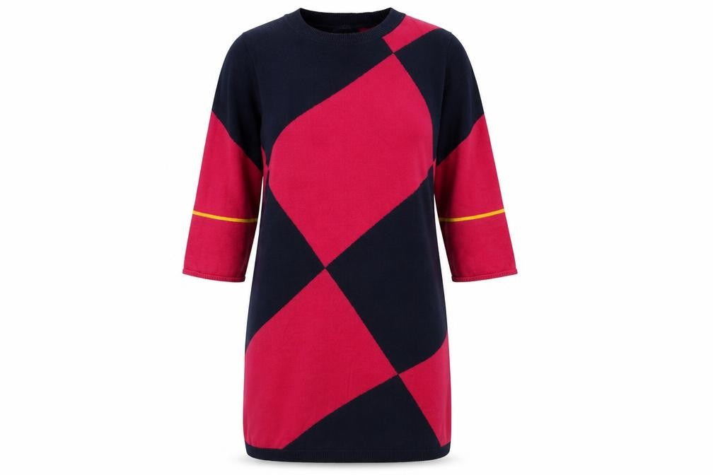 Next Women's Multicoloured Argyle Shift Dress Size 16