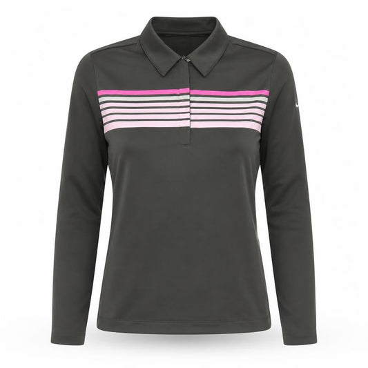 Front view of Nike Women's Green Polo Shirt, size 10, Golf Pullover