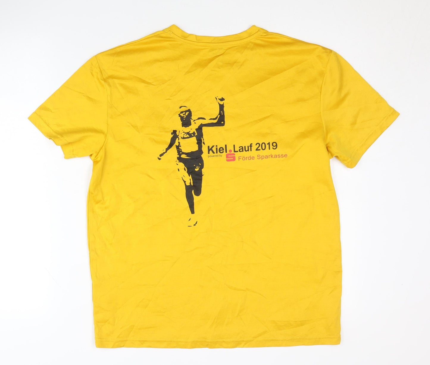 Newline Men's Yellow T-Shirt M V-Neck Graphic Print