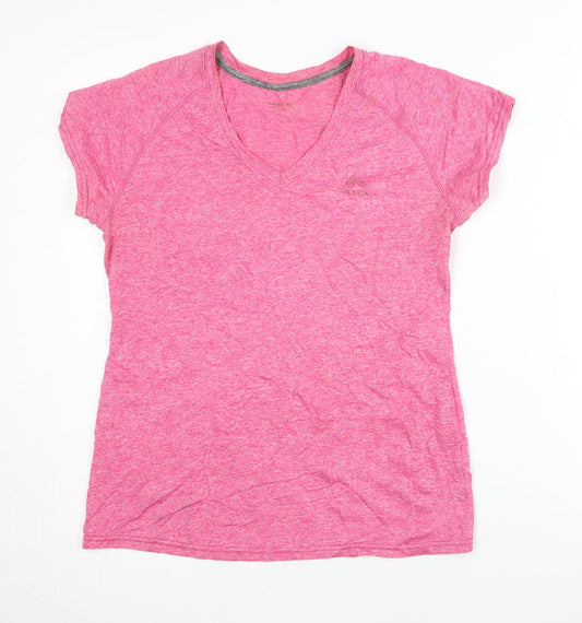 REI Women's Pink V-Neck Activewear T-Shirt, Medium