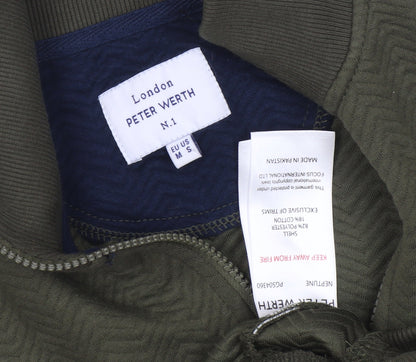 Close-up detail of Peter Werth Men's Green Basic Jacket, size S