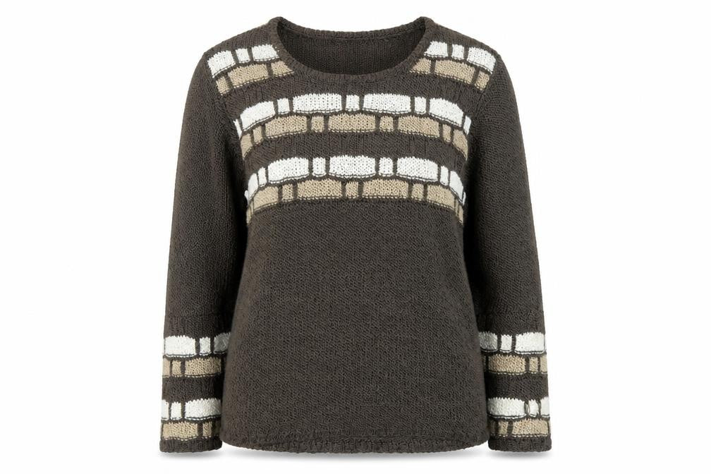 Marble Women's Brown Striped Knit Jumper - Size 14