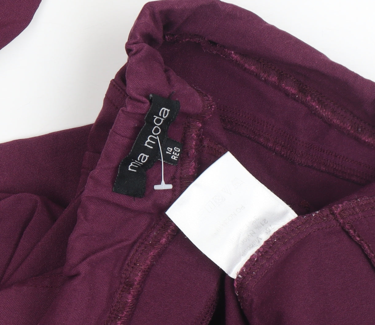 Mia Moda Women's Purple Skinny Trousers, Size 14