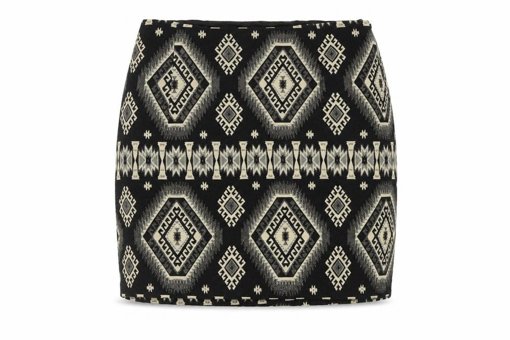 Mango Women’s Black Geometric Pencil Skirt Size 8