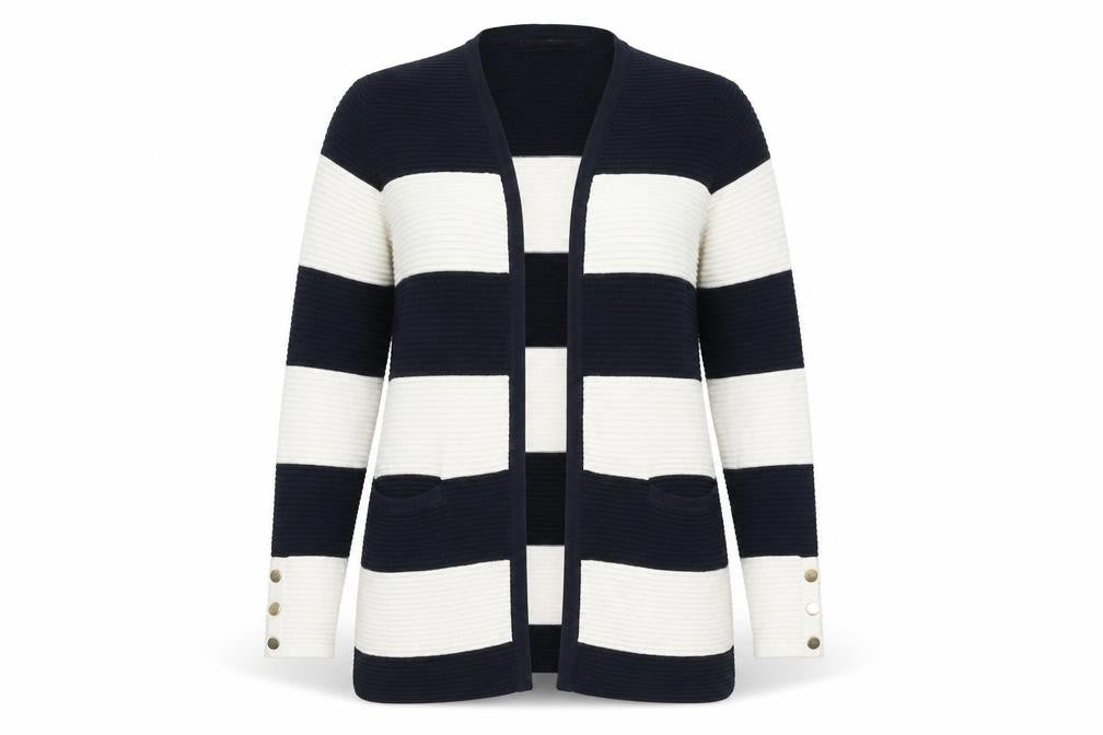 Vero Moda Women's Multicoloured Striped Open Front Cardigan M