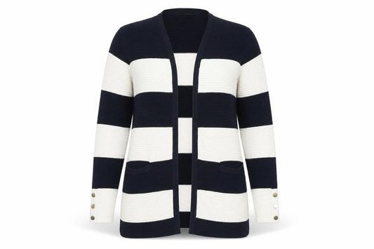 Vero Moda Women's Multicoloured Striped Open Front Cardigan M