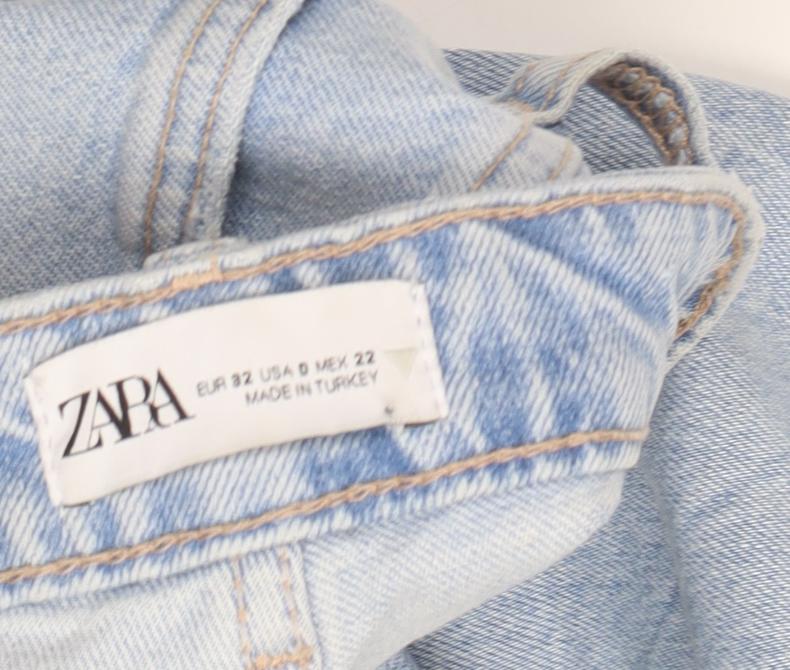 Zara Women's Blue Mom Jeans, Size 4, Relaxed Fit