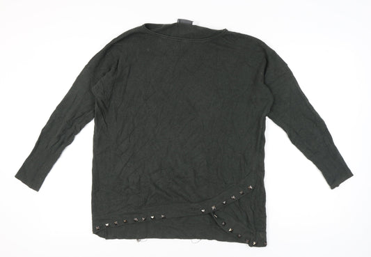 Mint Velvet Women's Grey Studded Jumper L