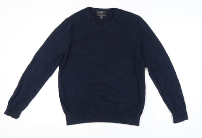 Additional front view of Marks & Spencer Blue Men's V-Neck jumper M