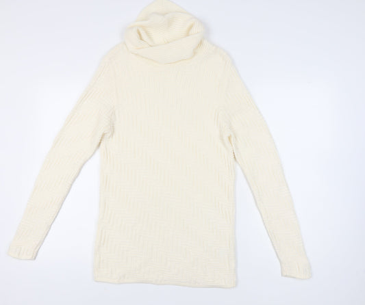 Berkertex Women's Ivory Cowl Neck Pullover, Size 10