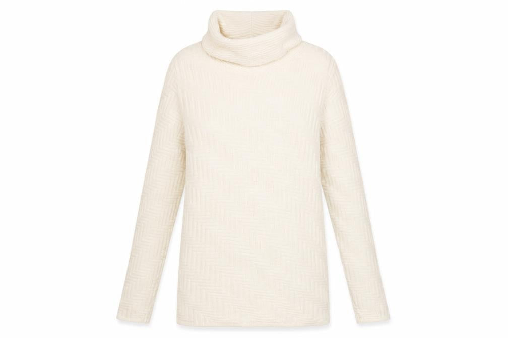 Berkertex Women's Ivory Cowl Neck Pullover, Size 10