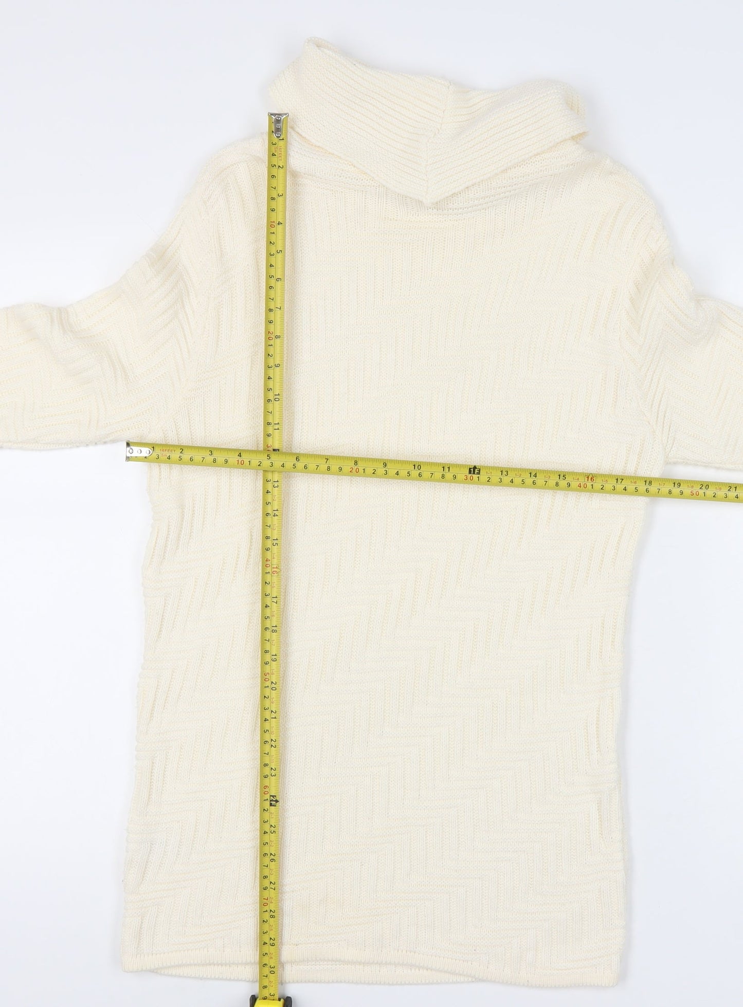 Berkertex Women's Ivory Cowl Neck Pullover, Size 10
