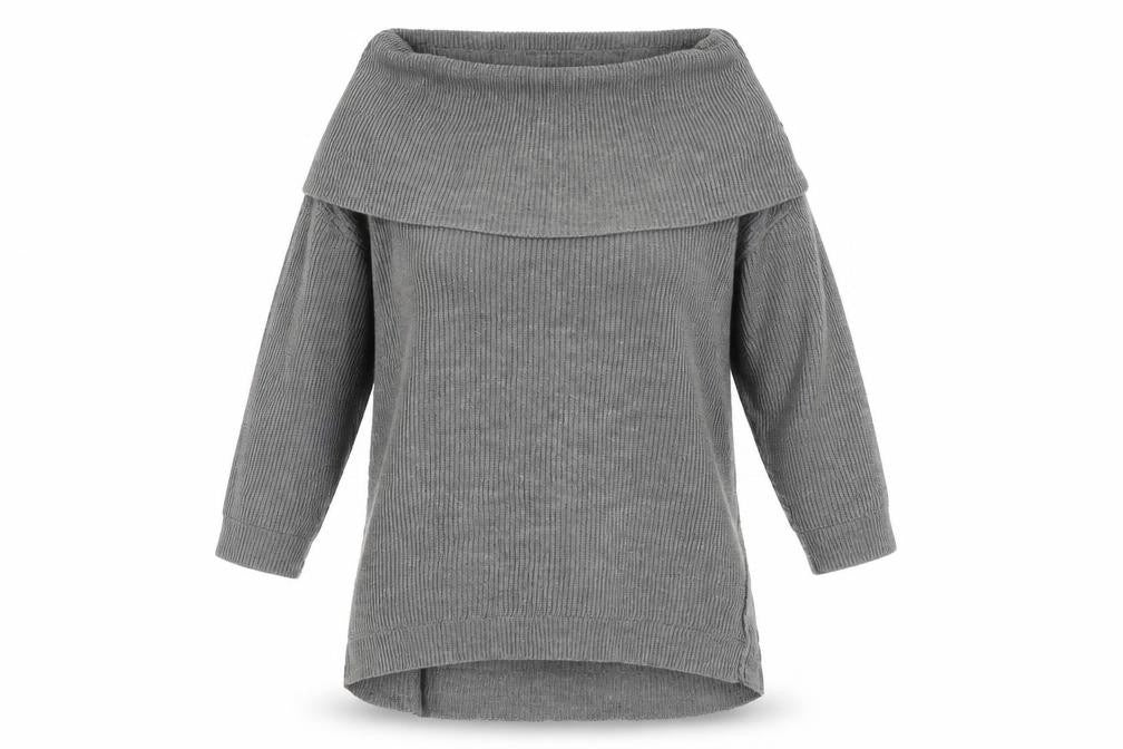 Boohoo Women's Grey Cowl Neck Pullover Jumper S/M
