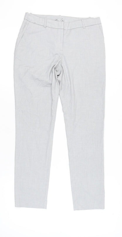 Additional front view of H&M Women's Grey Straight Trousers, size 8