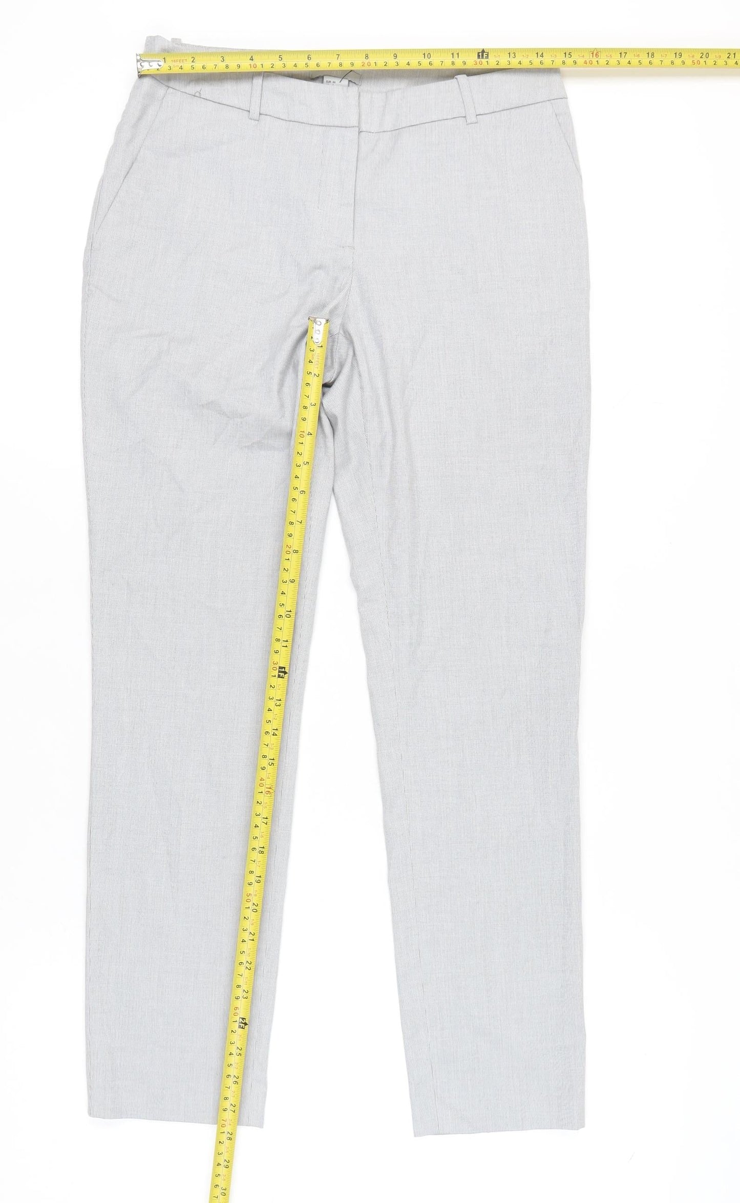 H&M Women's Grey Straight Trousers Size 8