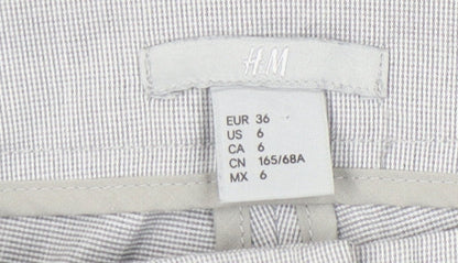 Brand and care label for H&M Women's Grey Straight Trousers, size 8