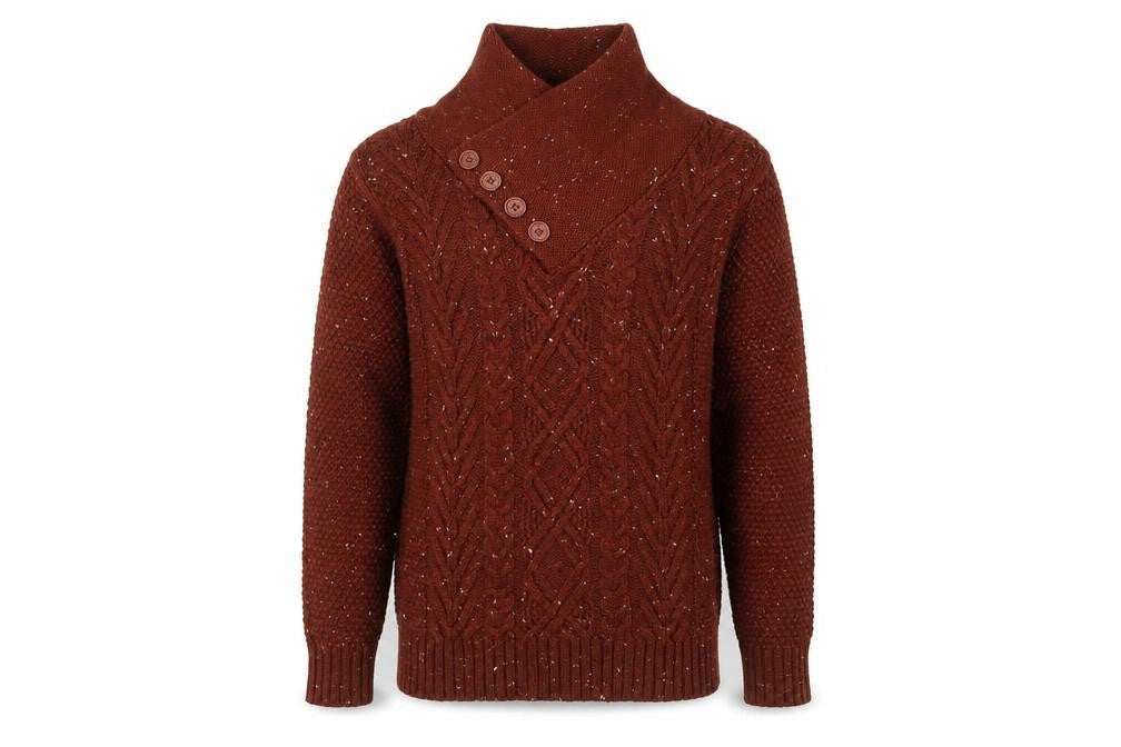 Rusty Neal Men's Brown Cable-Knit Jumper M