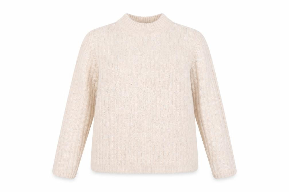 H&M Women's Beige M Pullover Jumper, Mock Neck