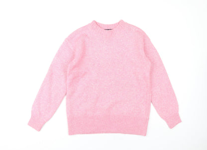 Additional front view of Marks & Spencer Women's Pink Crew Neck Pullover XS