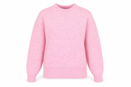 Front view of Marks & Spencer Women's Pink Crew Neck Pullover XS