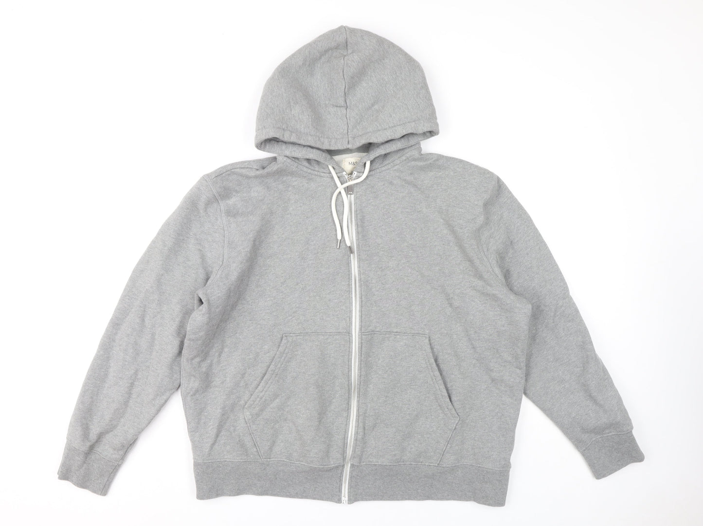 Marks and Spencer Men's Grey XL Full Zip Hoodie