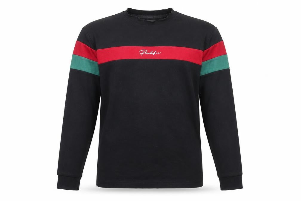 River Island Men's Black Colourblock T-Shirt, Size S