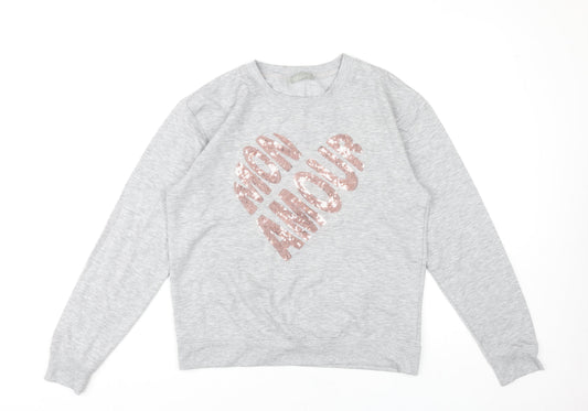 New Look Women's Grey Pullover Sweatshirt Size 10