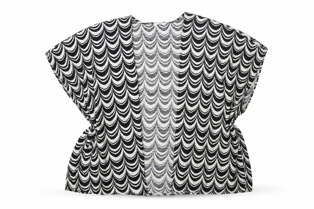 Papaya Women's Black White Geometric Top M