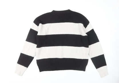 Back view of Topshop Women's Black Striped jumper, size S