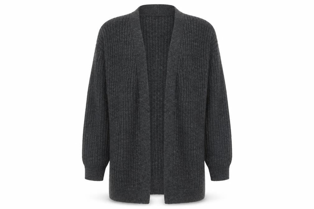 H&M Women's Grey Open Front Cardigan, Size S, Casual Knit