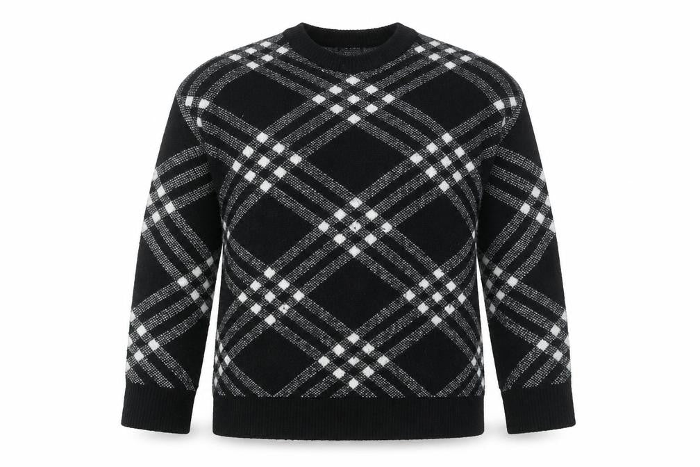 New Look Women's Black Check Pullover Jumper M