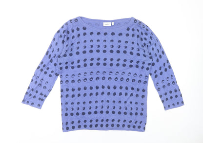 Additional front view of Next Women's Blue Polka Dot jumper, size 12