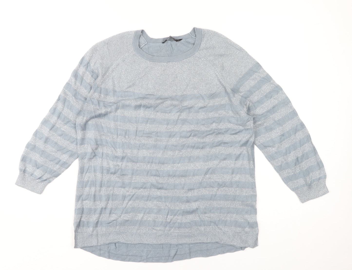 Dorothy Perkins Women's Blue Striped Pullover Jumper