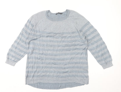 Additional front view of Dorothy Perkins Women's Blue Striped jumper
