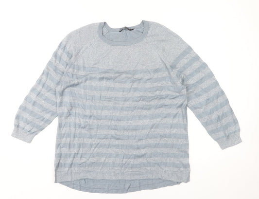 Dorothy Perkins Women's Blue Striped Pullover Jumper