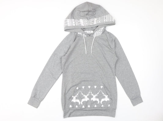 BIUBIU Women's Grey Hooded Pullover Hoodie - Size S