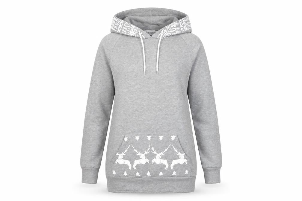 BIUBIU Women's Grey Hooded Pullover Hoodie - Size S