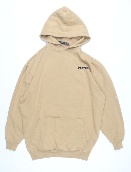 Missguided Women's Beige Hoodie, Size 4, Graphic Pullover