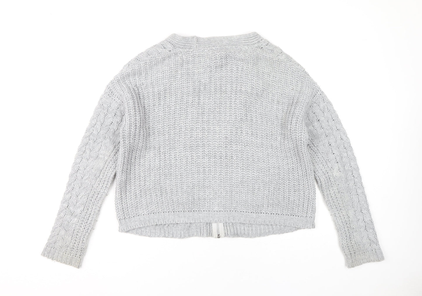 Warehouse Women’s Grey Cable Knit Cardigan Size 6