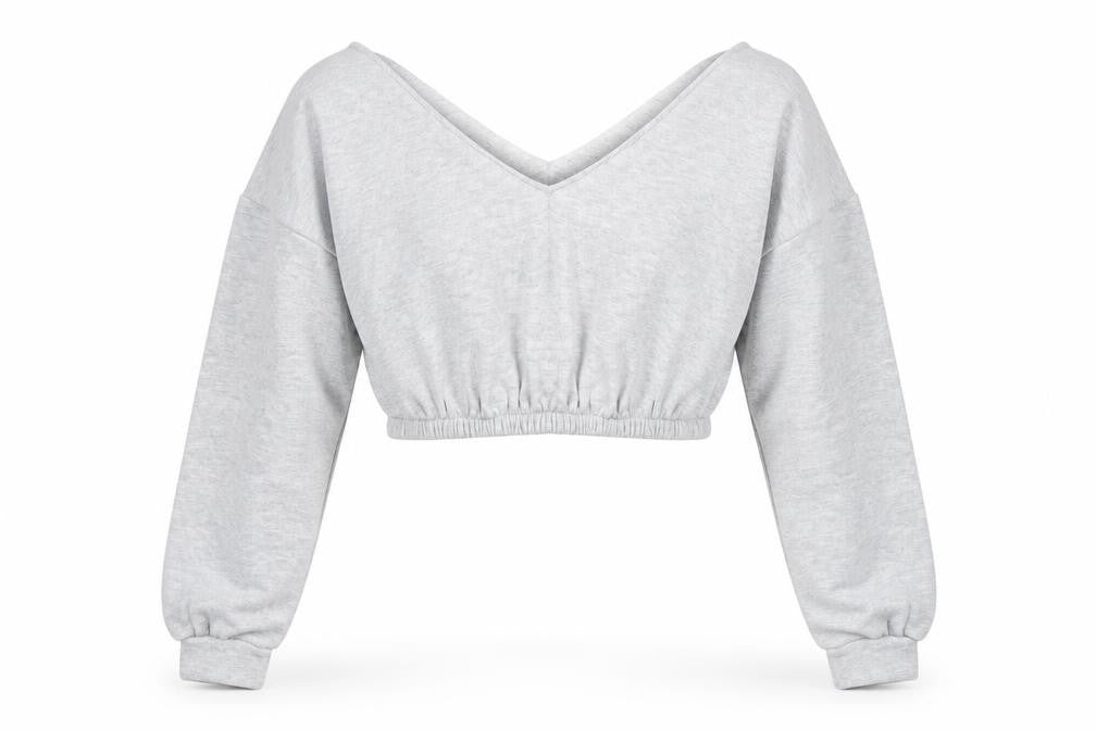 PrettyLittleThing Women’s Grey V-Neck Pullover - L