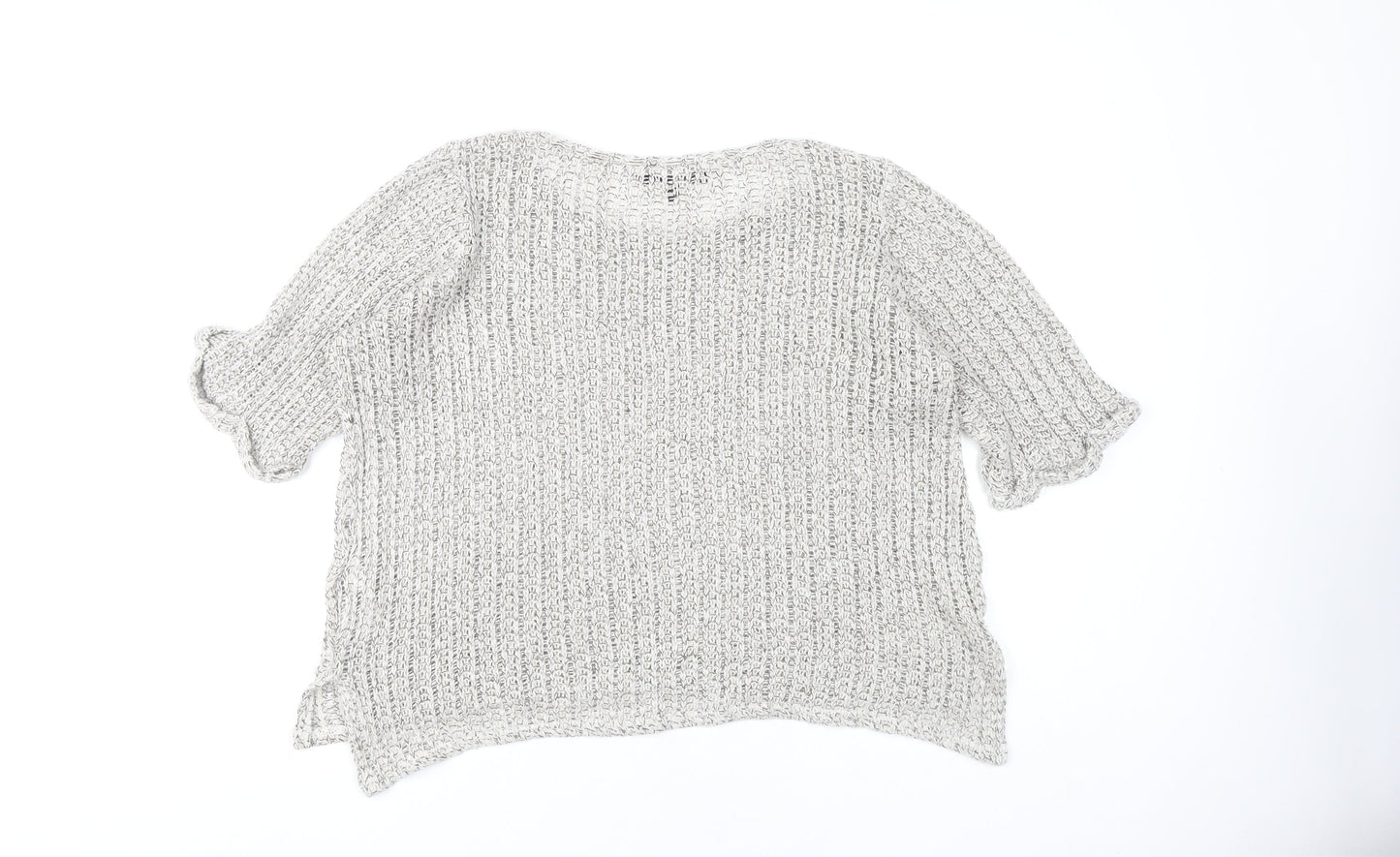Topshop Women's Chunky-Knit Grey Jumper Size 10