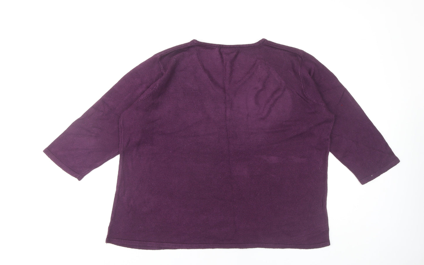 Bm Women's Purple V-Neck Pullover Jumper XL