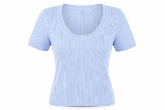 Marks and Spencer Women's Blue Slim Fit T-Shirt
